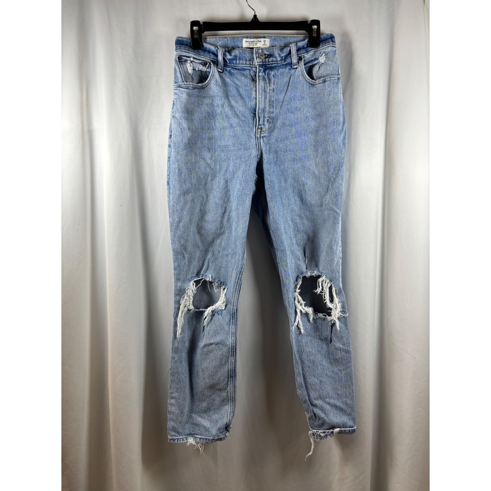 Abercrombie & Fitch Curve Love 90s Straight High Rise Distressed Jeans 29